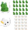 50 Stück Mini-Harz-Enten, Mini-Frösche, Kuh, Mini-Harz-Flamingo-Enten, Mini-Harz-Enten mit Brille für DIY-Bastelarbeiten, Garten-, Heimdekoration
