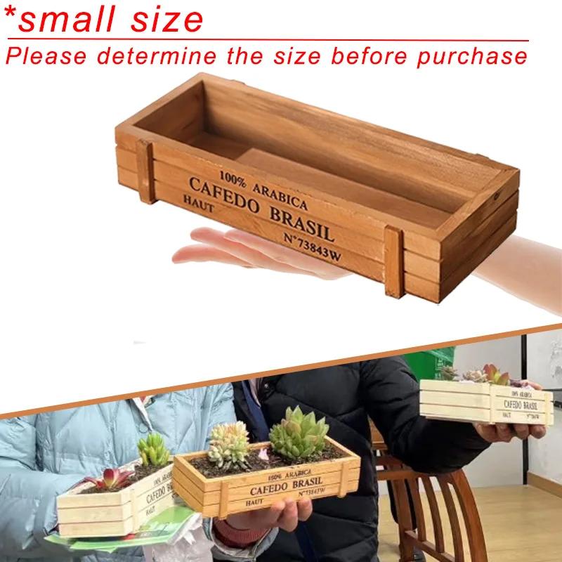 Vaso per Piante da Giardino Retrò Scatola di Legno Vintage per Oggetti Vari Cancelleria Portapenne Vasi per Succulente Decorazione per Casa Balcone