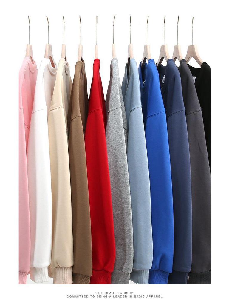 Unisex Heavyweight Cotton Blend Long Sleeve Crew Neck Sweatshirt