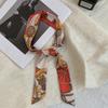 Long silk scarf, new thin and narrow decorative scarf, multi-purpose headscarf, headband, hair tie, bag streamer, gift box strap.