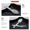 304 Stainless Steel 2-in-1 Foldable Fork Portable Silver Spoon Multifunctional Camping Fork Space-saving Camping Spoon Outdoor