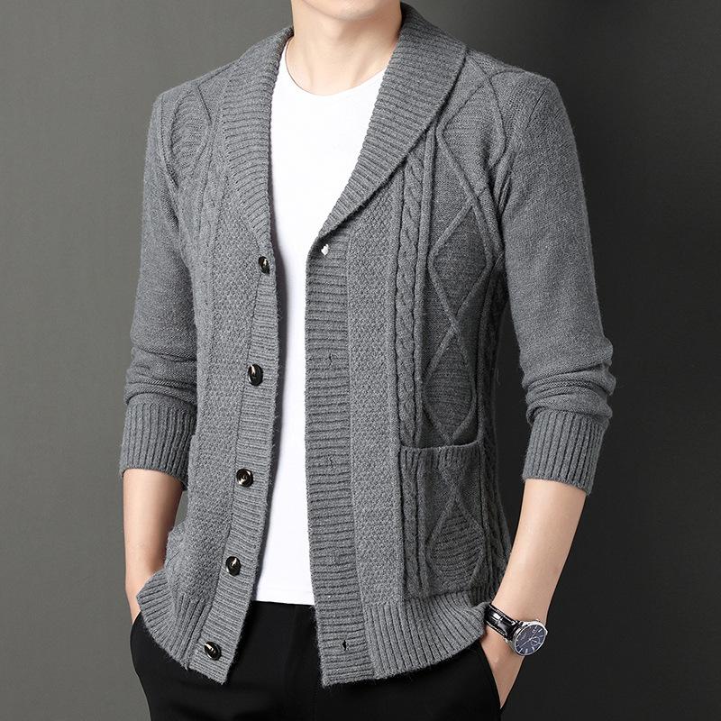 

Утолщенный зимний свитер кардиган мужской свитер большого размера вязаный кардиган свитер мужской топ 4XL