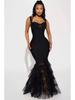 Elegant Fishtail Lace Bandage Evening Dress - Hepburn Style