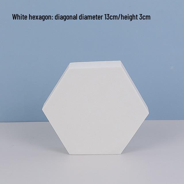 White Foam Geometric Cube Photo Props with Background Board and Small Ornaments