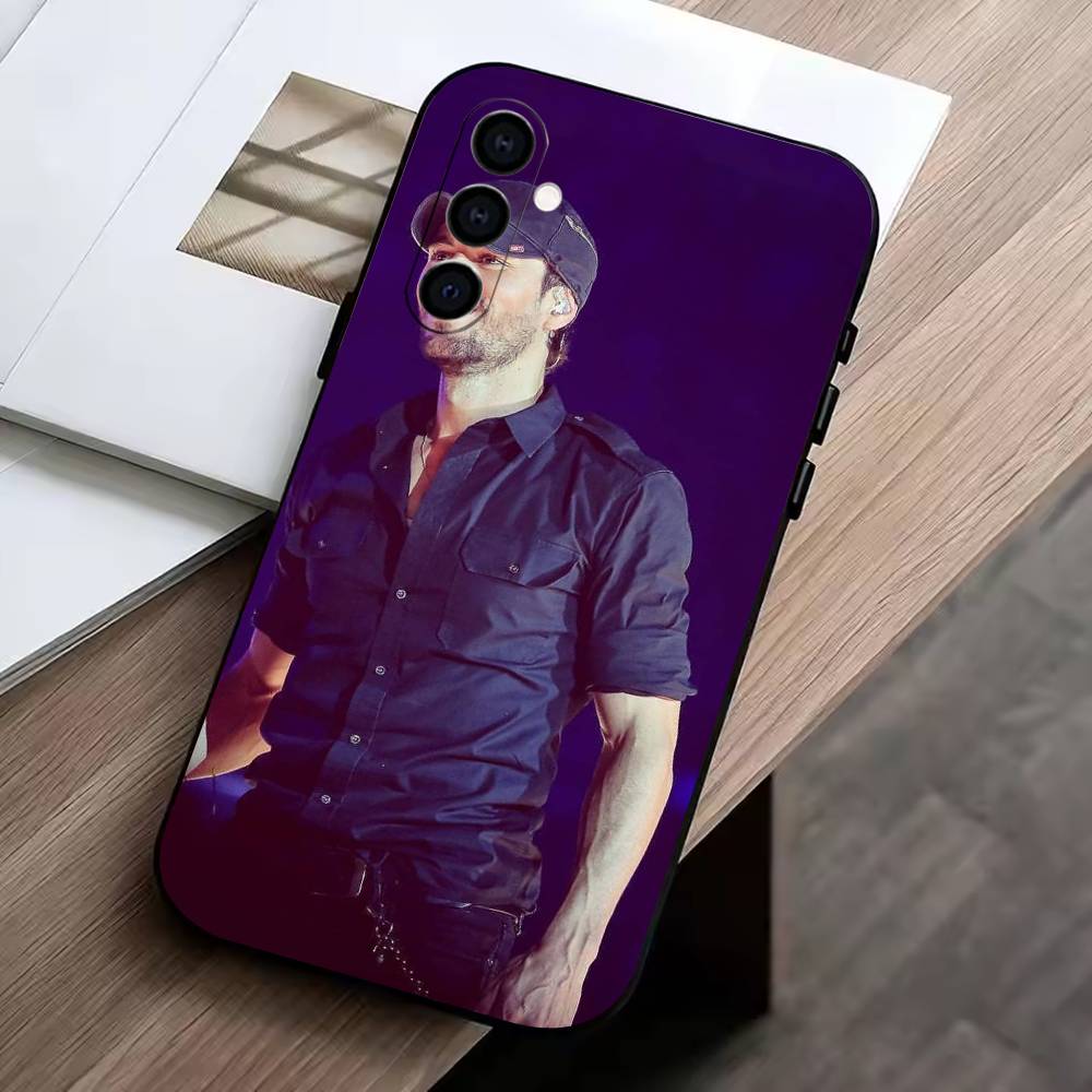 Singer E-Enrique Iglesias Phone Case Black Silicone Soft For Samsung Galaxy A73,A72,A71,A70,A53,A52,A51 Samsung a51 4g
