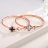 Fashion Four-Leaf Clover Bracelet Ins Delicate High-Class Feeling Bracelet Zirconia Open Hand Jewellery Bracelet