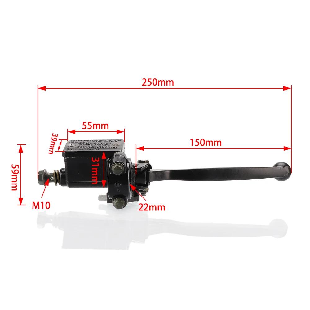 7/8inch 22mm Motorcycle Front Hydraulic Brake Lever with Master Cylinder Fit for GY6 50cc 125cc 150cc Black 22mm Handlebar right