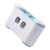 Wall-Mounted Toothbrush Holder with 2 Tootaste Dispensers 4 Cups and 5 Toothbrush Slots Toiletries Storage Rack
