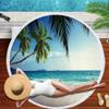 Summer Round Beach Towel Flamingo Tropical Plant With Drawstring Backpack Bag Bath Shower Towels Bikini Cover Up Pool Towel