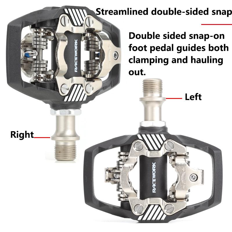 RACEWORK MTB Bike Lock Pedal For Shimano SPD System Nylon Body + Chrome Molybdenum Steel Core Double-sided Locking Footrest