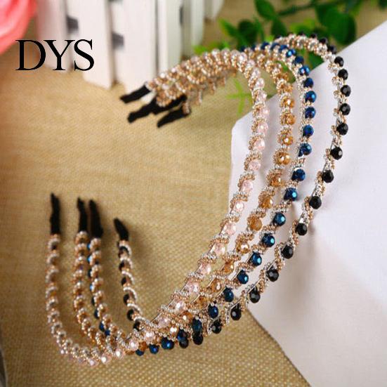 Mode à la main à une rangée de strass femmes filles bandeau cheveux cerceau chapeaux