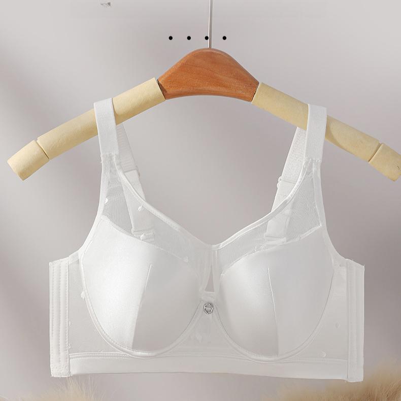 Soft Steel Ring Bra Women's Chest Gathered Red Bra Adjustable Push Up Bra