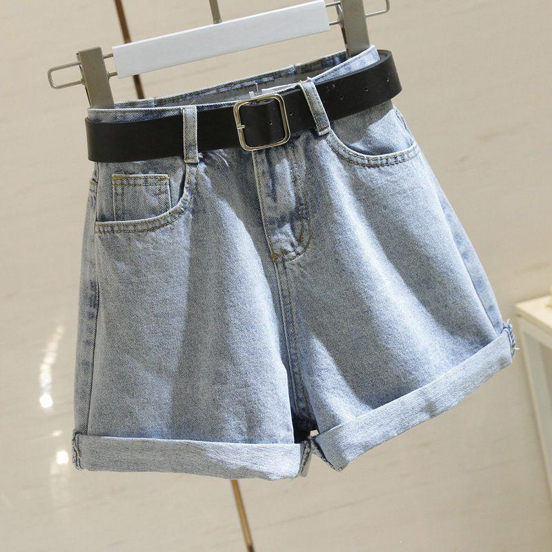 Women s High-Waisted Black-Grey Denim Shorts - 2026 Summer Style, Slimming, Loose, Versatile, Student-Friendly, Chic. 2XL