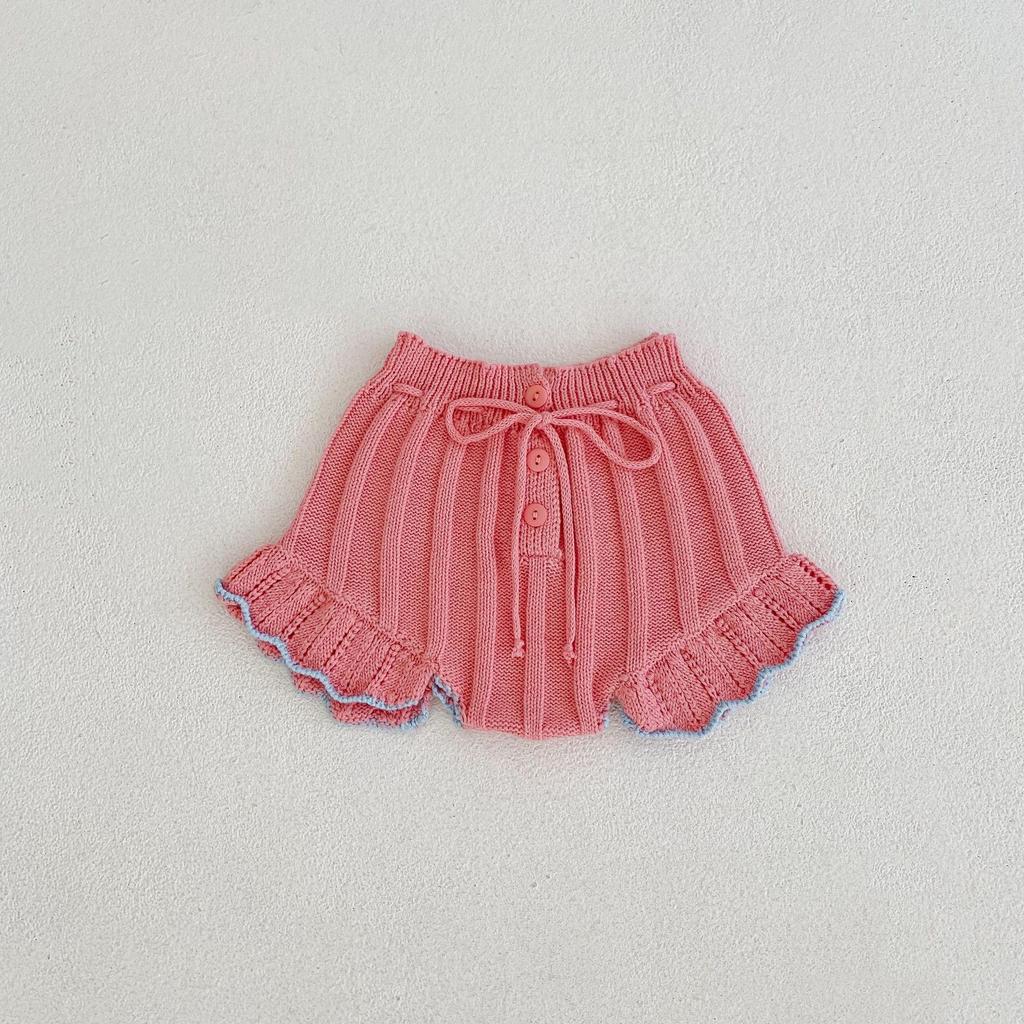 2024 Autumn Infant Girl's Knitted Embroidered Jacket & Lace Pants Set