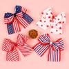 Patriotic Double-Layer Bow Hair Clip American Flag Patriotic Bows Independence Day Holiday Hair Accessory Comfortable Hairbands for Parties Birthday