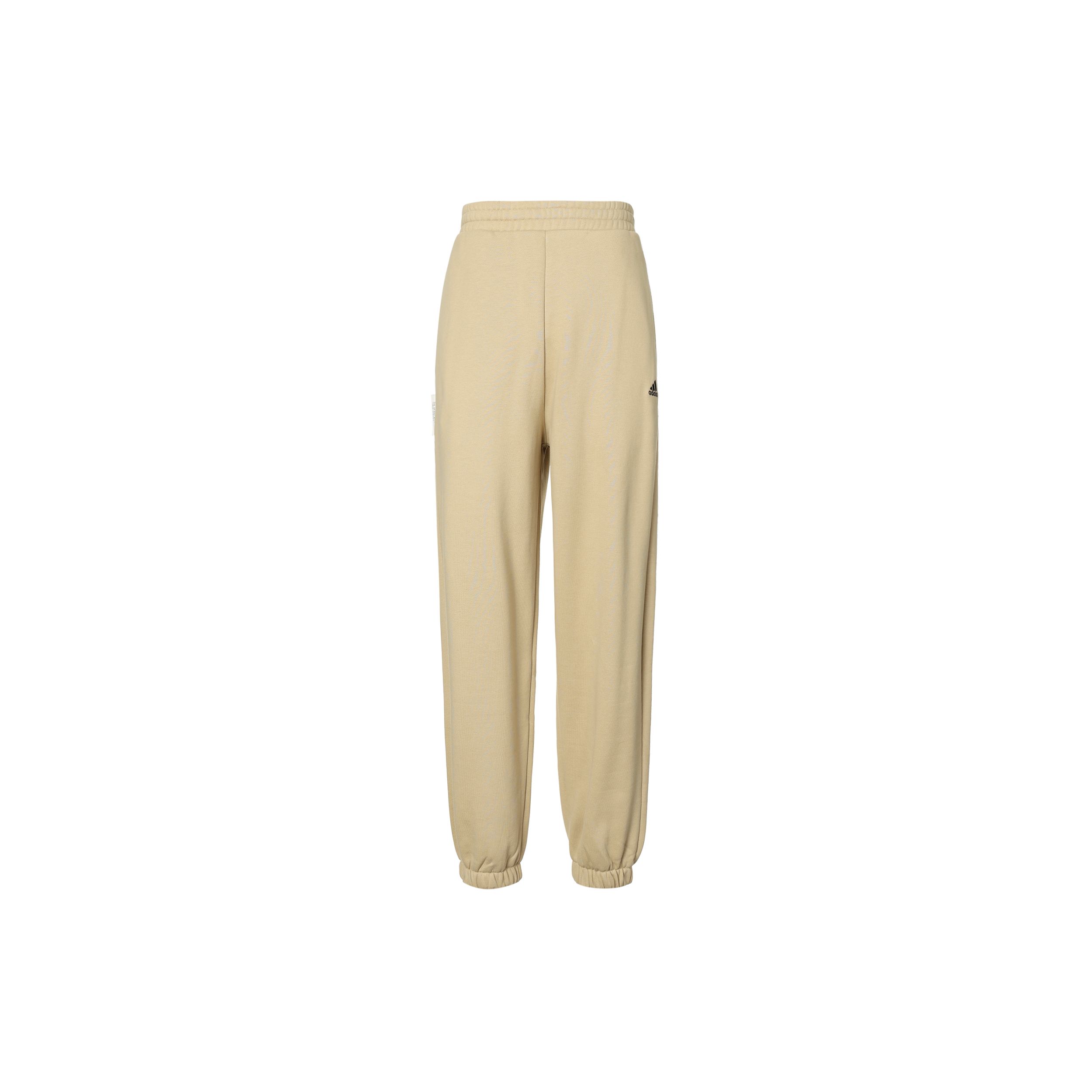 

Adidas Logo Fleece Knit Pants, Unisex Thick Loose Cuffed Sports Trousers Light Khaki IV7609 M