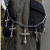 Catena da ballo in metallo multistrato Hip Hop europeo e americano per jeans e outfit