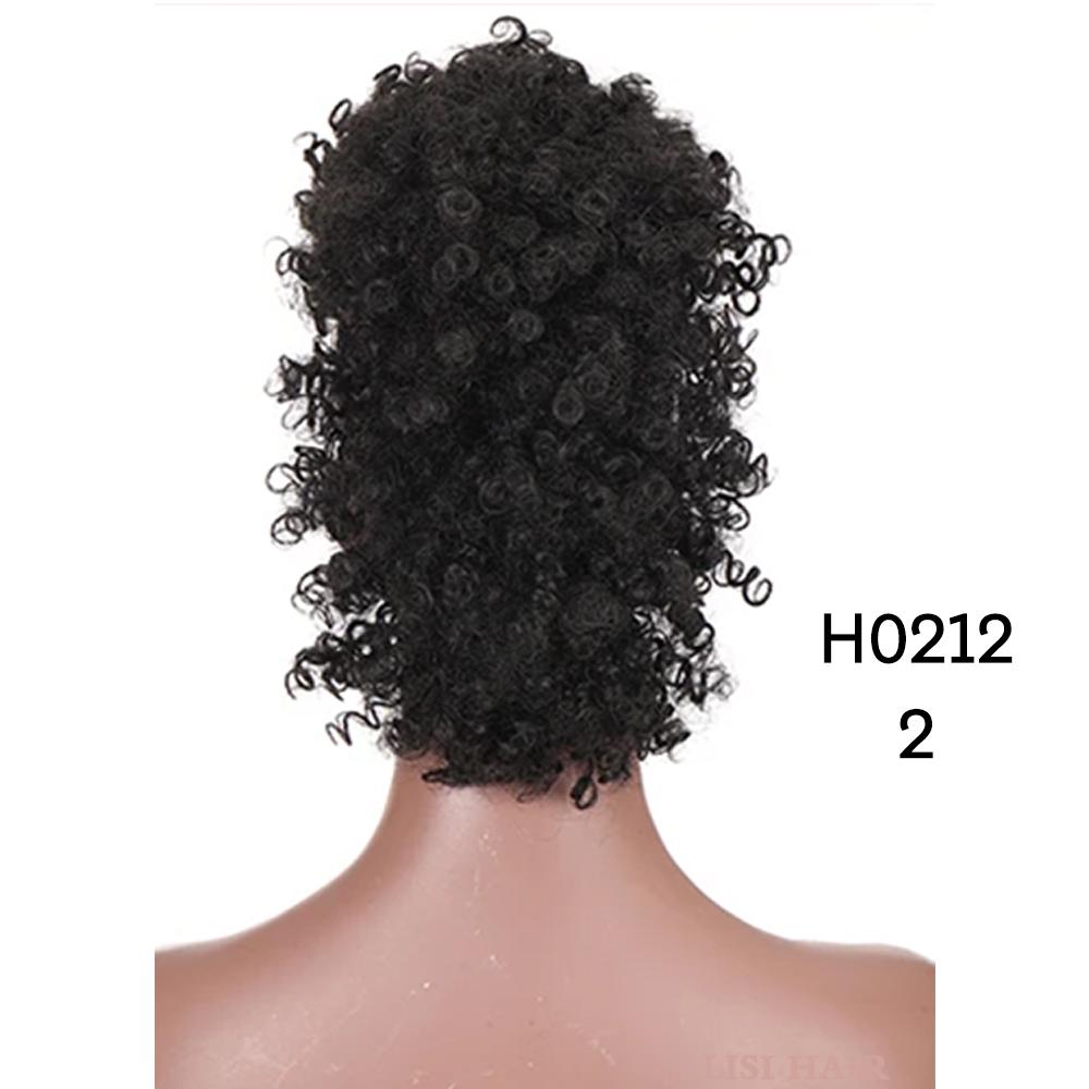 MISS WIG Estensioni sintetiche dei capelli Mohawk ricci crespi Pezzi di capelli colorati con clip per le donne Party