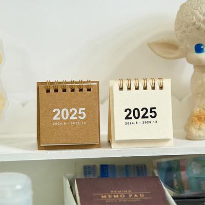 Calendar de birou 2025 Mini calendar spiralat Cărți Kawaii Lista de activități zilnic Planificator lunar anual Gestionarea timpului Decorații de birou