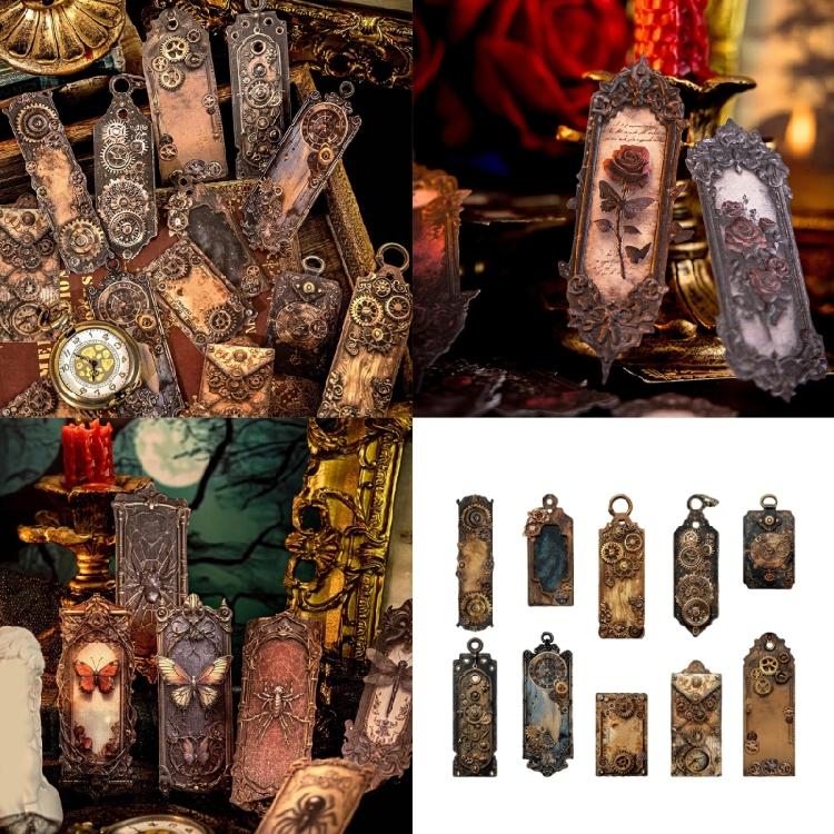 20Pieces Aesthetic Decorative Sticker Goth Embossed Sticker for Water Bottle Laptop Scrapbook Skateboard Phone Case