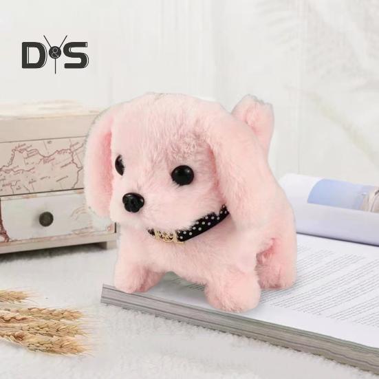 Electric Plush Dog Toy Baby Tummy Time Interactive Barking Tail Wagging Walking Puppy Toy Early Education Crawling Animal Toy Toddlers Boys Girls