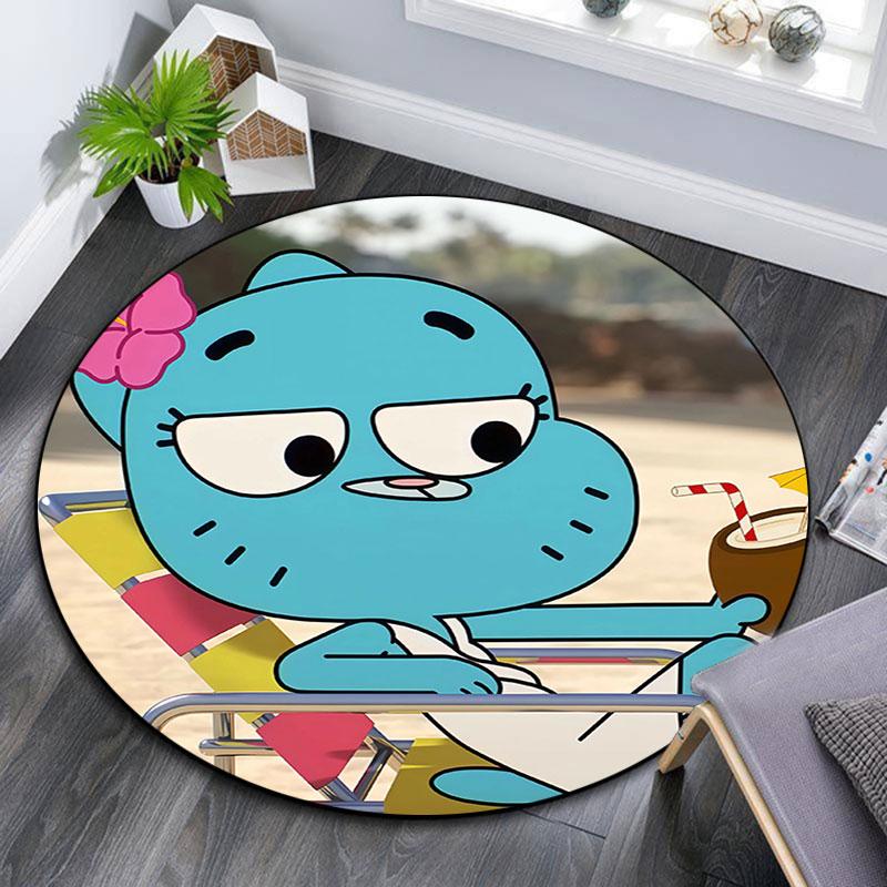 Nicole Watterson pattern round rug,Carpet Rug for Living Room Bedroom Playroom ,Non-slip Floor Mat,Holiday Gifts and Birthday Gifts.