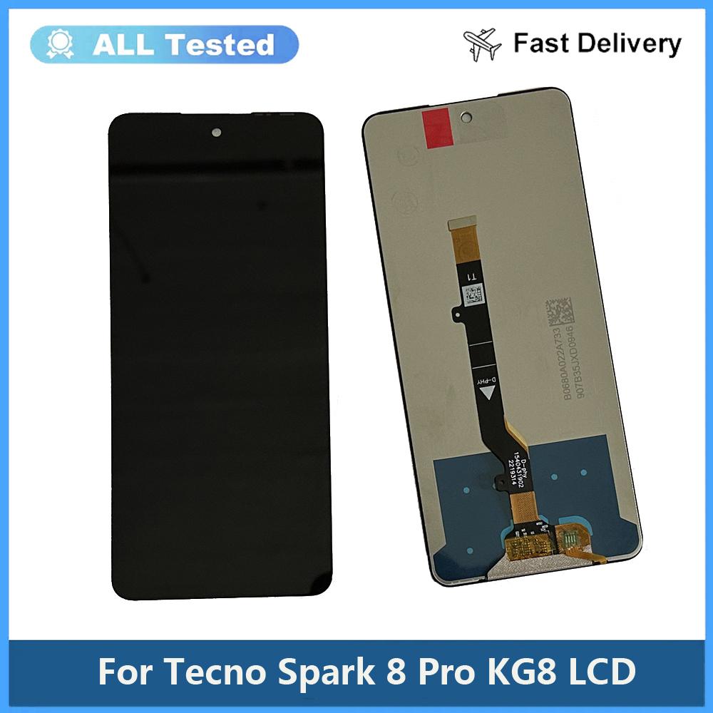 LCD Screen and Digitizer Full Assembly For Tecno Spark 8 Pro KG8