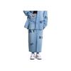 New MLB New York Yankees Denim Long Skirts Women's Light Blue 3FDSG0251-50BLL