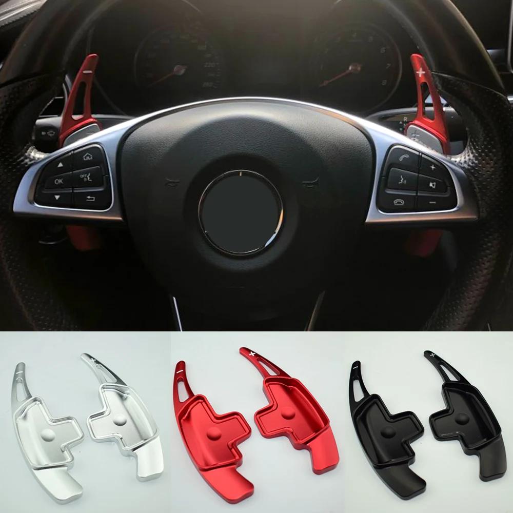 2 szt. Aluminiowe Przedłużki Łopatek Zmiany Biegów Kierownicy Samochodowej Dla Mercedes Benz Klasy A B C E GLE W176 W205 W246 C117 W218