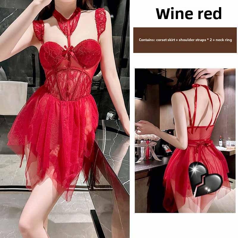 Fishbone Bra Pure Want To Wear Lace with Chest Pad Suspender Top with Short Bottom Vest Inside