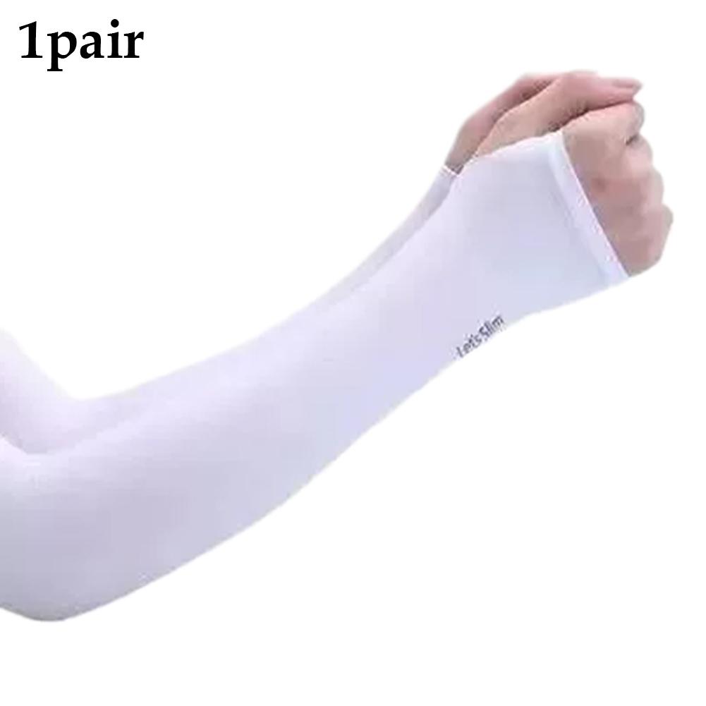 

Ice Sleeves High-elasticity Ice Silk Arm Sleeves UPF50+ Cooling Sun Sleeves for Outdoor Cycling, Driving белый