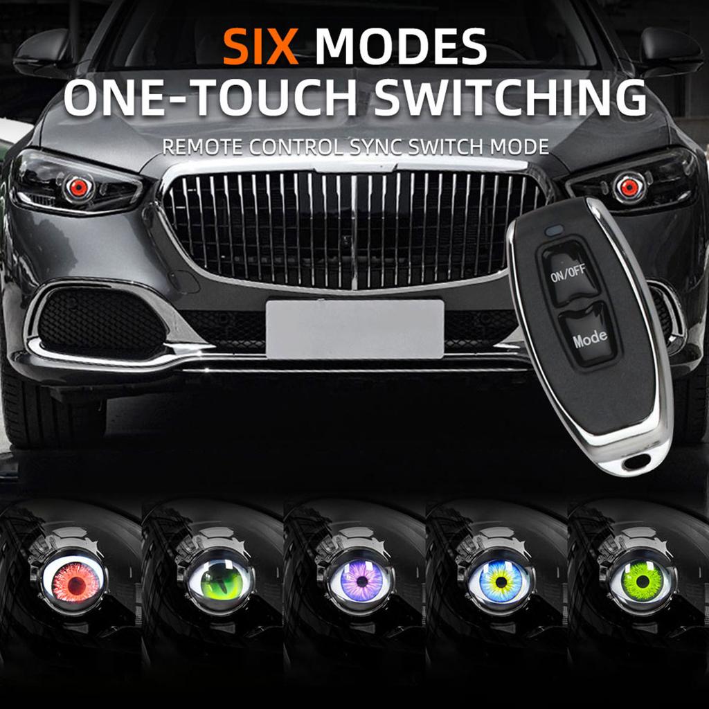 3 Inch Car LED Devil Eyes Demon Evil Eye Lenses 12V 36V For Car Remote Control Eyes Retrofit Kits Fitting Auto Light Accessorie