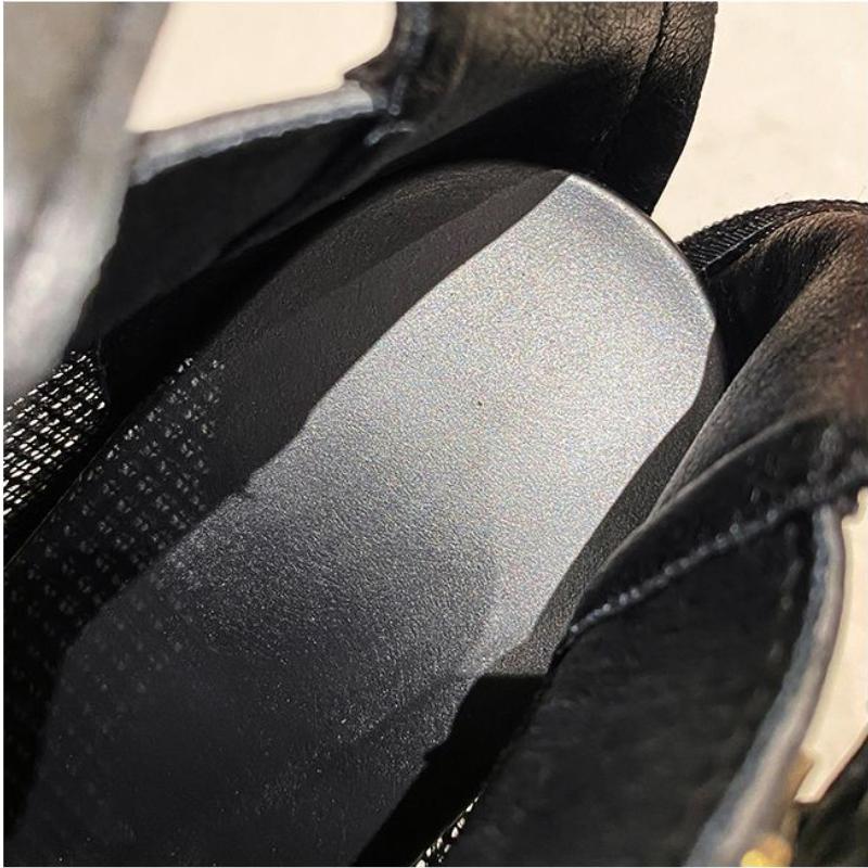 Dámské sandály Dámské módní černé sandály prodyšné síťované 6cm podpatky boty na platformě s přezkou sandály Dámské sandály na zip