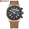 CURREN Man WristWatch Chronograph Calendar Sport Men Watch Military Army Gold Top Brand Luxury Genuine Leather Male Clock 8392