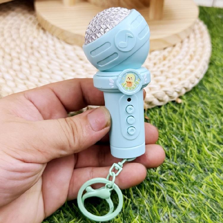 Kids Microphone Keychain Shape Recorder Pendant Reusable Recording Function Compactly Keyring Design Safe ABS Gift Item