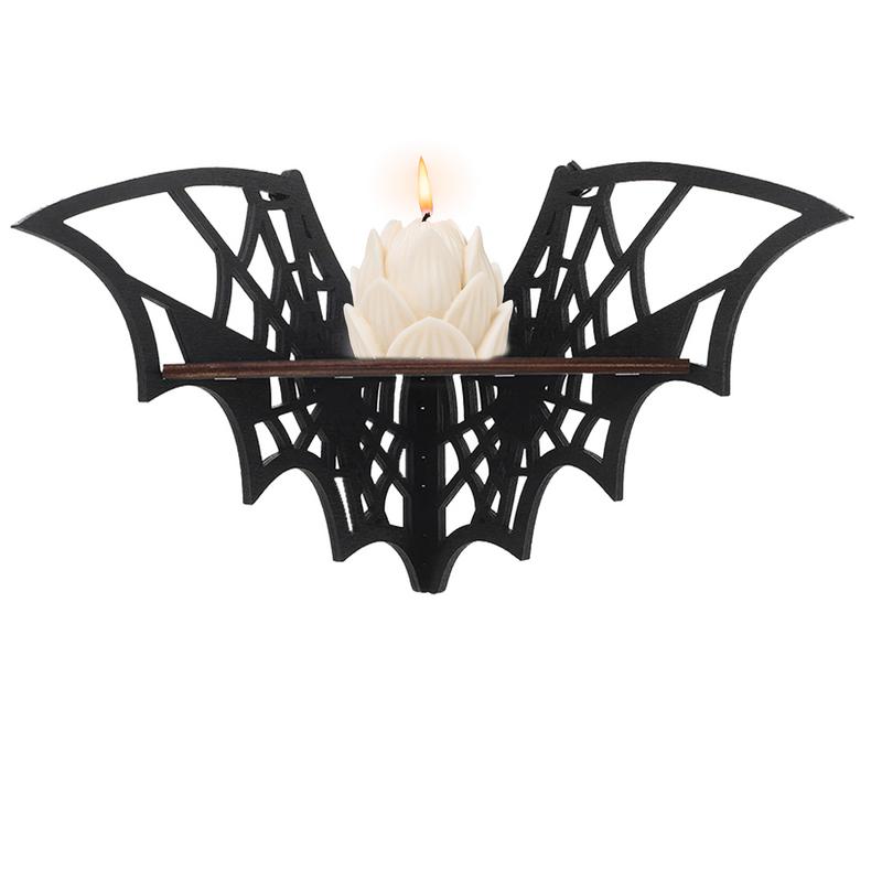 Bat Corner Shelves Wooden Floating Bat Wall Corner Shelves Gothic jewelry Display Shelf Halloween Home Decoration accessories