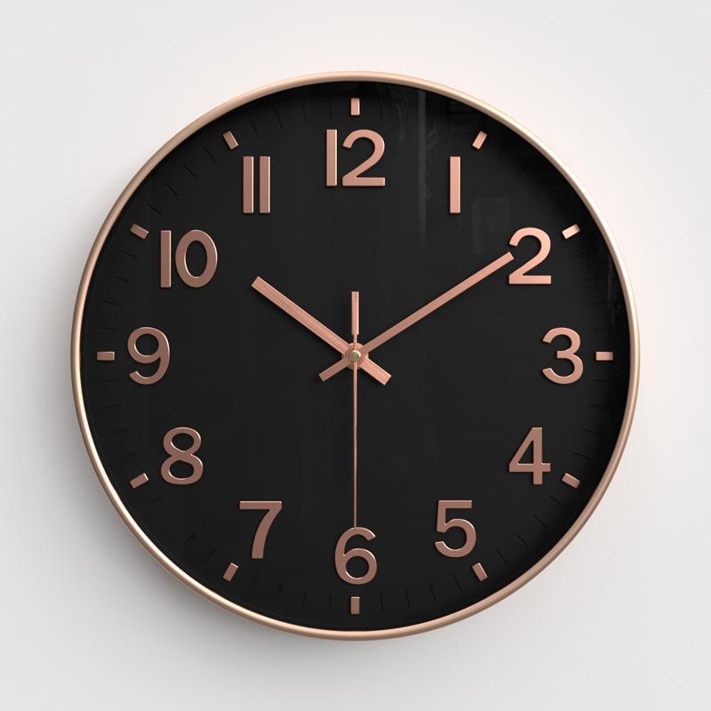 Living Room Wall Clock Modern Simple Home Clock Bedroom Silent Wall Clock Round Quartz Clock 12 Inches 30CM