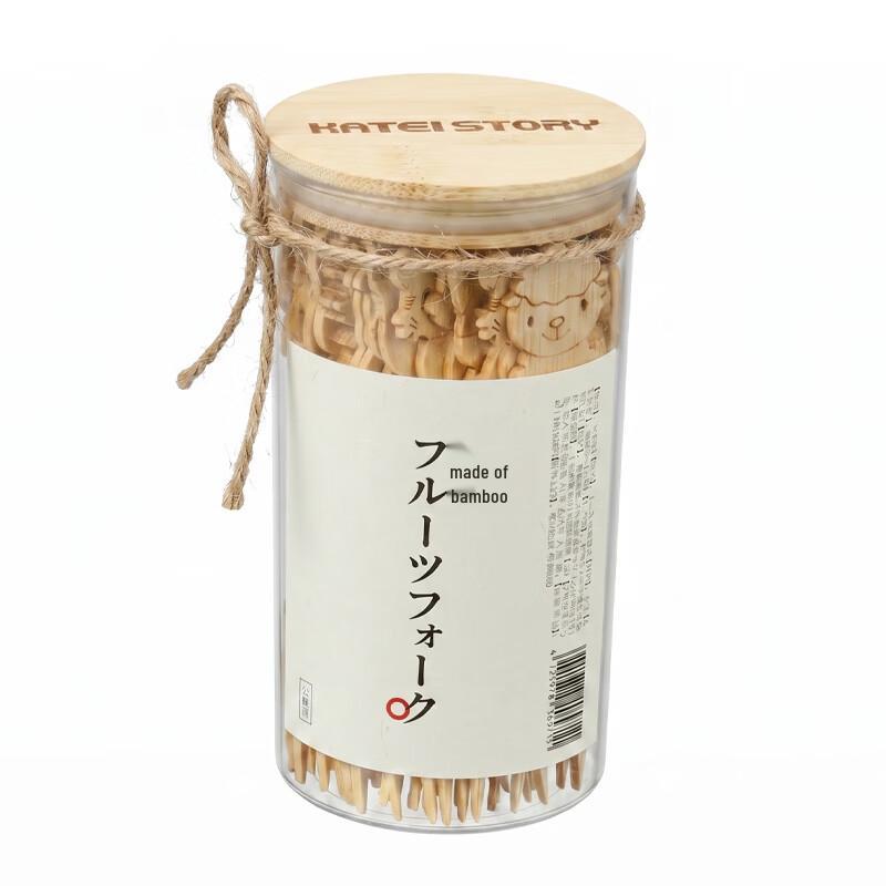 KATEI STORY Disposable Bamboo Animal Fruit Picks