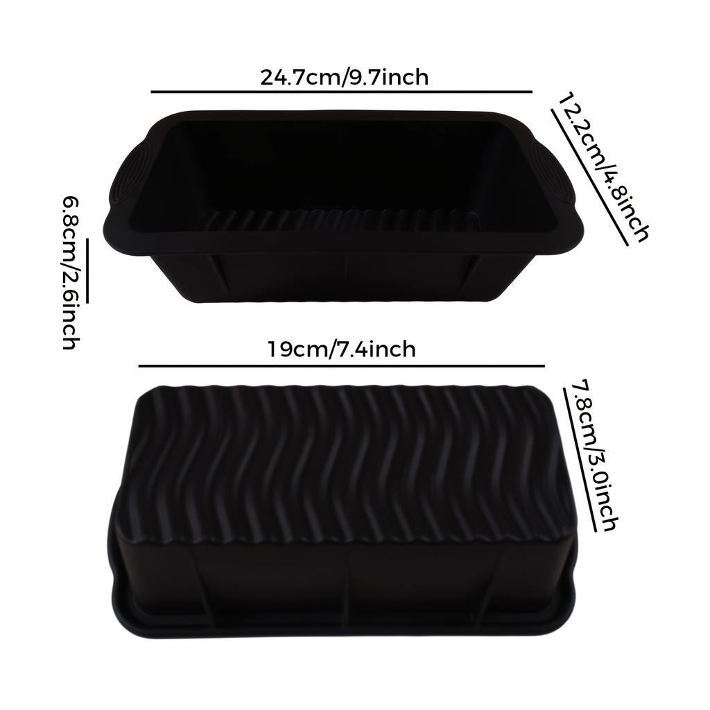 Rectangular Mold Non-Stick Silicone Loaf Pan Easy Release, Heat Resistant Anti-Slip Handles Baking Bread, Cakes Mold