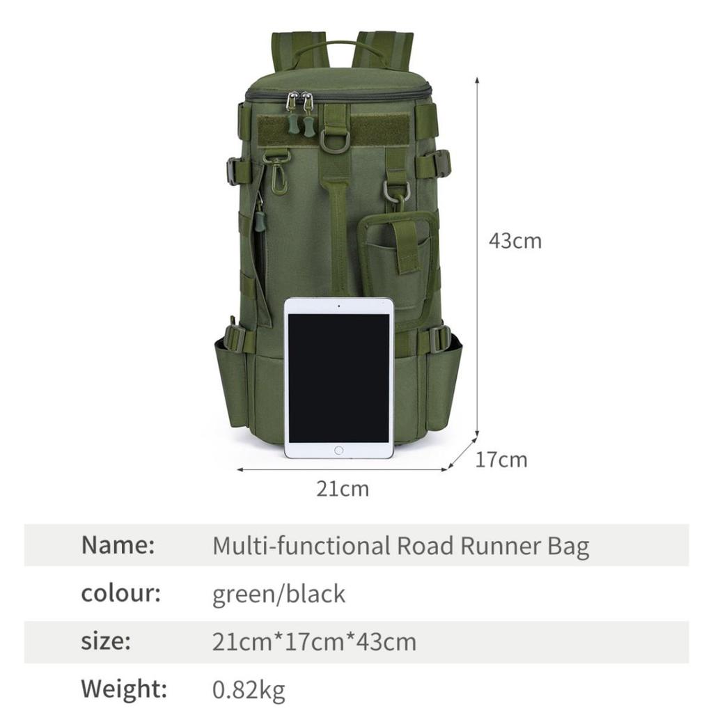 Outdoor Fishing Backpack with Rod Holder - Large Capacity Double Shoulder Lure Bag