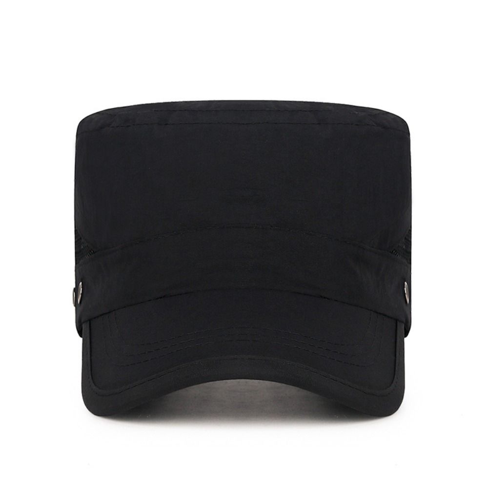 Polyester Sun Hat Breathable Summer Visor Hat New Flat Peaked Cap Men