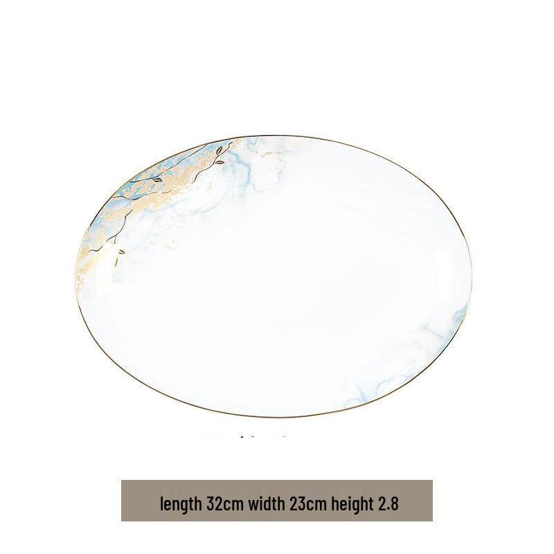 ZISIZ Gold Rim Glass Dinnerware Set