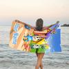 1pc Pupstruction Beach Towel with Custom Name, Beach/Swimming/Bath/Picnic/Camping Towel, Suitable for Seaside Beaches