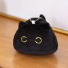 9/15/25CM Small Cuddly Black Cat Plush Doll Cartoon Stuffed Round Ball Cat Plushie  Bag Keychain Pendant Toys