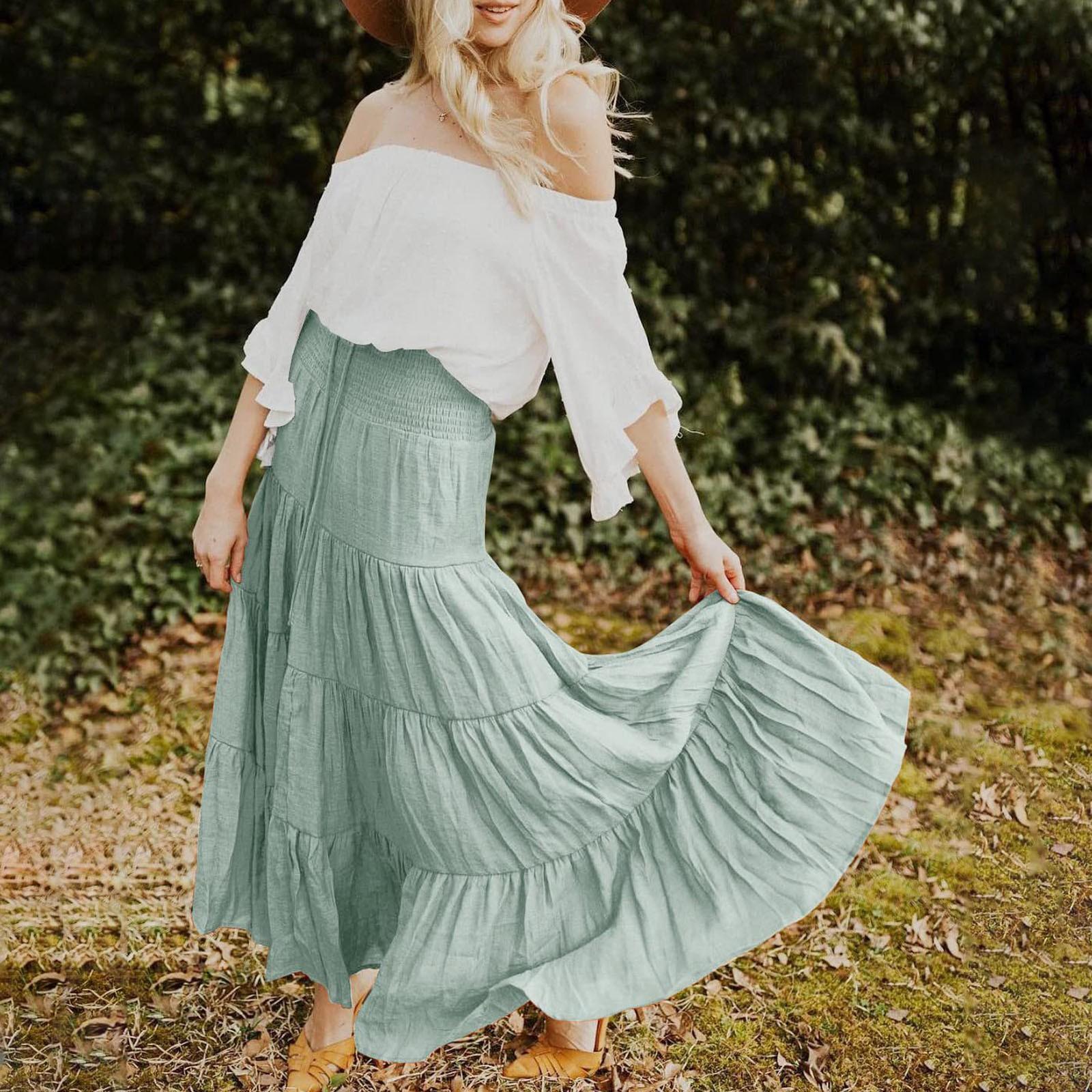 Женская юбка средней длины с высокой талией — фото 7