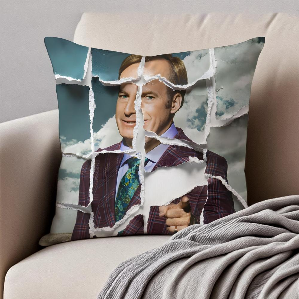 Crime American TV BBetter Call Saul Cushion Cover Pillowcase Antidustmite Invisible Zipper Short Plush Sofa Cushion