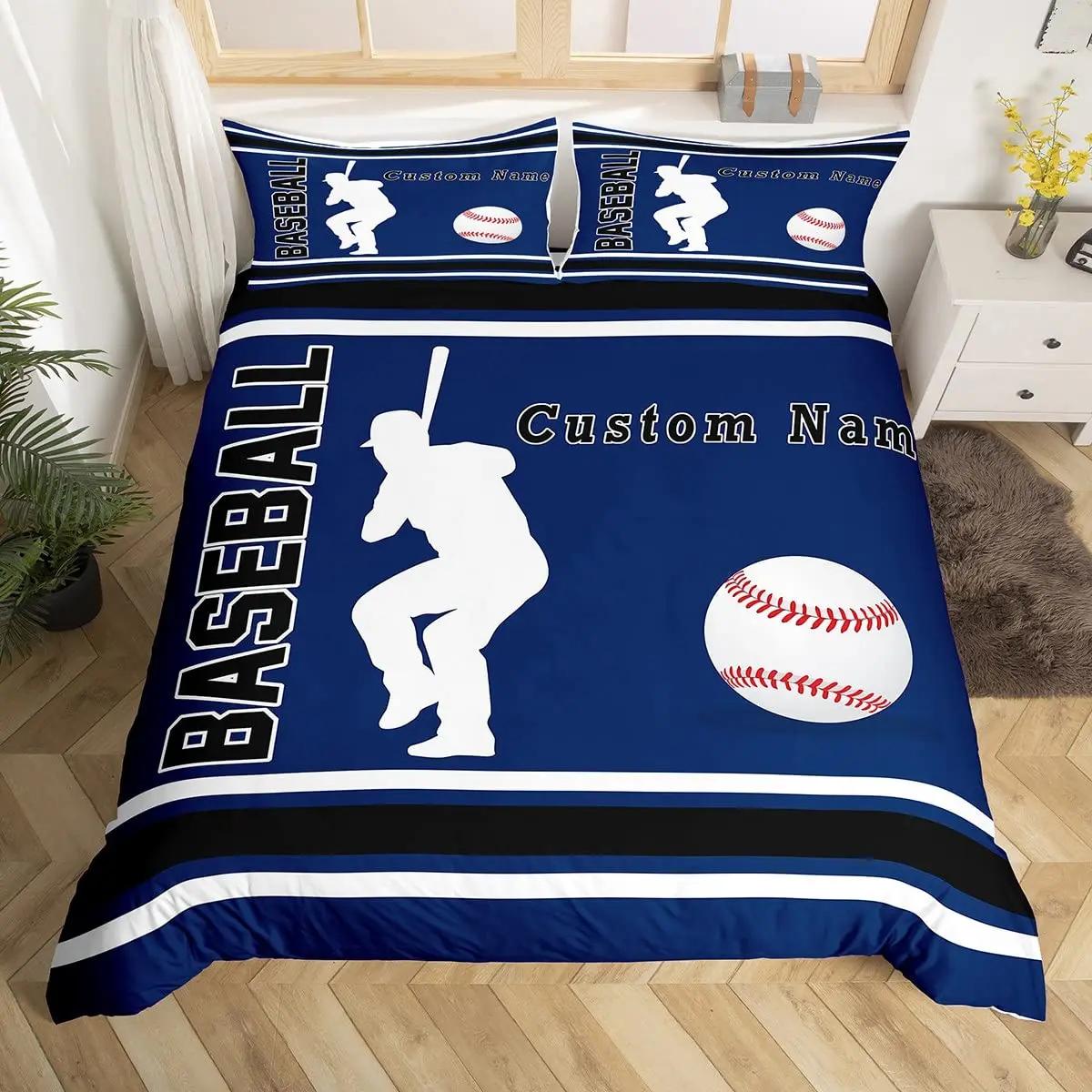 

Custom Name Soccer Duvet Cover For Boys Teens Blue Flame Soccer Bedding Set Personalized Sports Comforter Cover Bedroom Decor EU single(135x200cm)