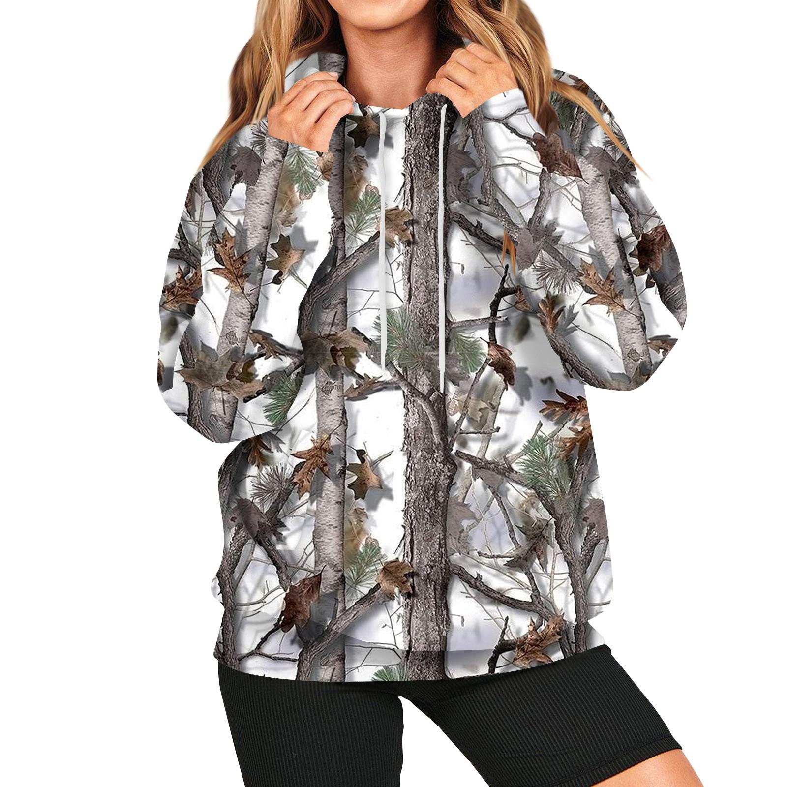 

Женская мода повседневная универсальная повседневная толстовка с рисунком повседневная с длинным рукавом уличная камуфляжная толстовка с длинным рукавом с принтом XL белый