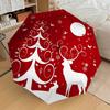 Christmas Deer & Tree Design Automatic Opening Folding Umbrella - 8 Bone Iron Frame, Suitable for Fans, Travel, Daily Use, Festive Gift11212
