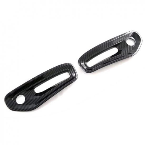 Carbon Fiber Black Front Fog Light Cover Trim For Dodge Ram 1500 TRX 2022-2023